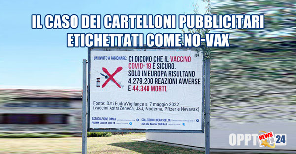 Il caso dei cartelloni pubblicitari etichettati come no-vax