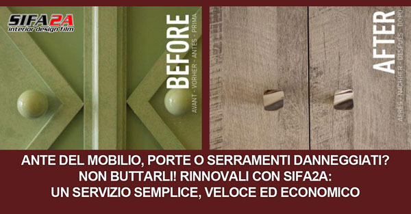 Esempio di sostituzione e rinnovo ante del mobilio - Prima e Dopo